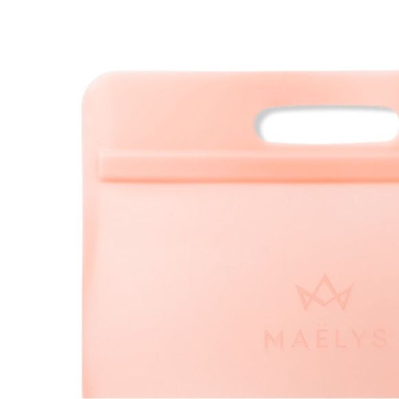 $7❤️‍🔥 MAELYS Large Peach Silicone Beach Tote Clutch 🏝️ NEW Sealing Closure - Picture 2 of 2